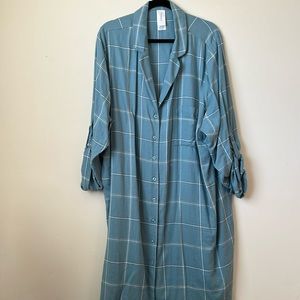 Addition Elle Light Blue Plaid Shirt Dress or Tunic, size 3X